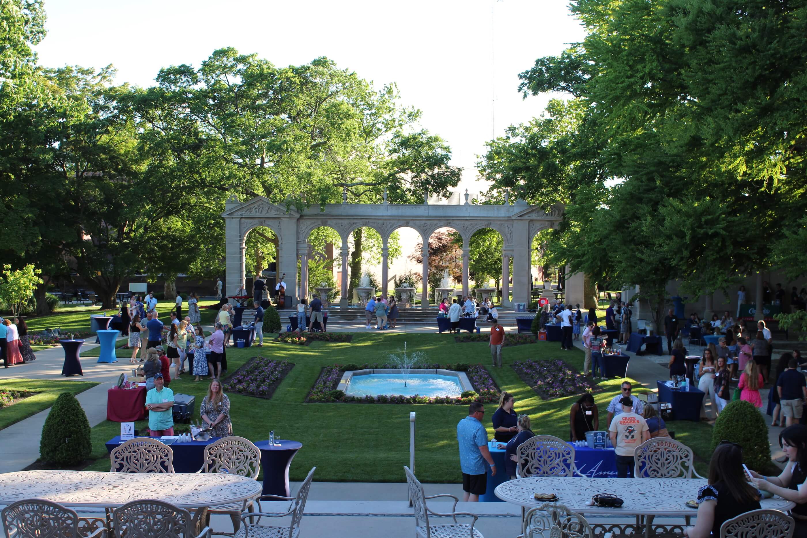 Shot of Wine vs Stein participants enjoying the event in Erlanger Gardens