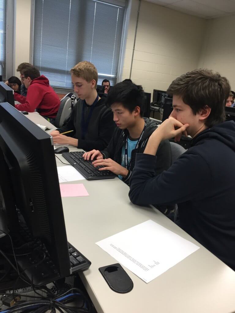 Students participating in the recent High School Programming Contest