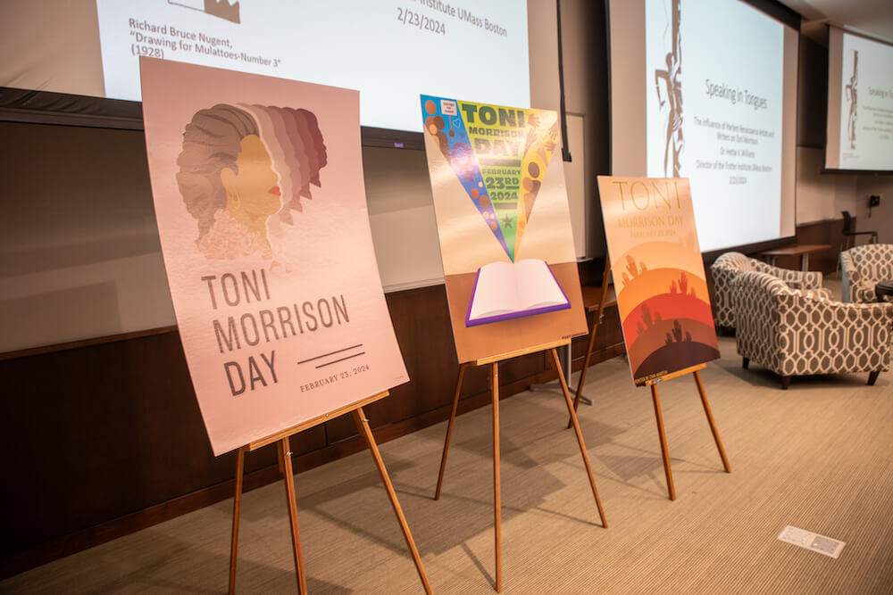 The Guggenheim Memorial Library sponsored this year’s Toni Morrison Day Digital
Poster Contest. 