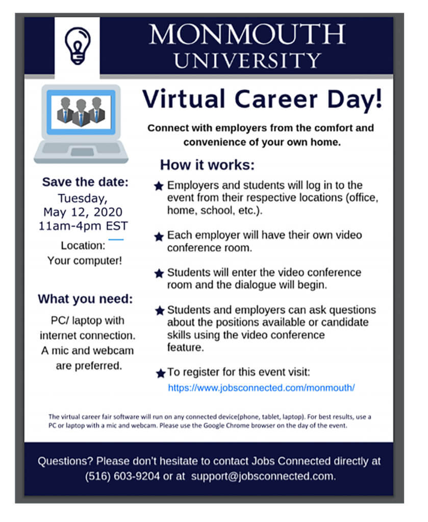 Click on Image for Registration to Attend the Virtual Career Day