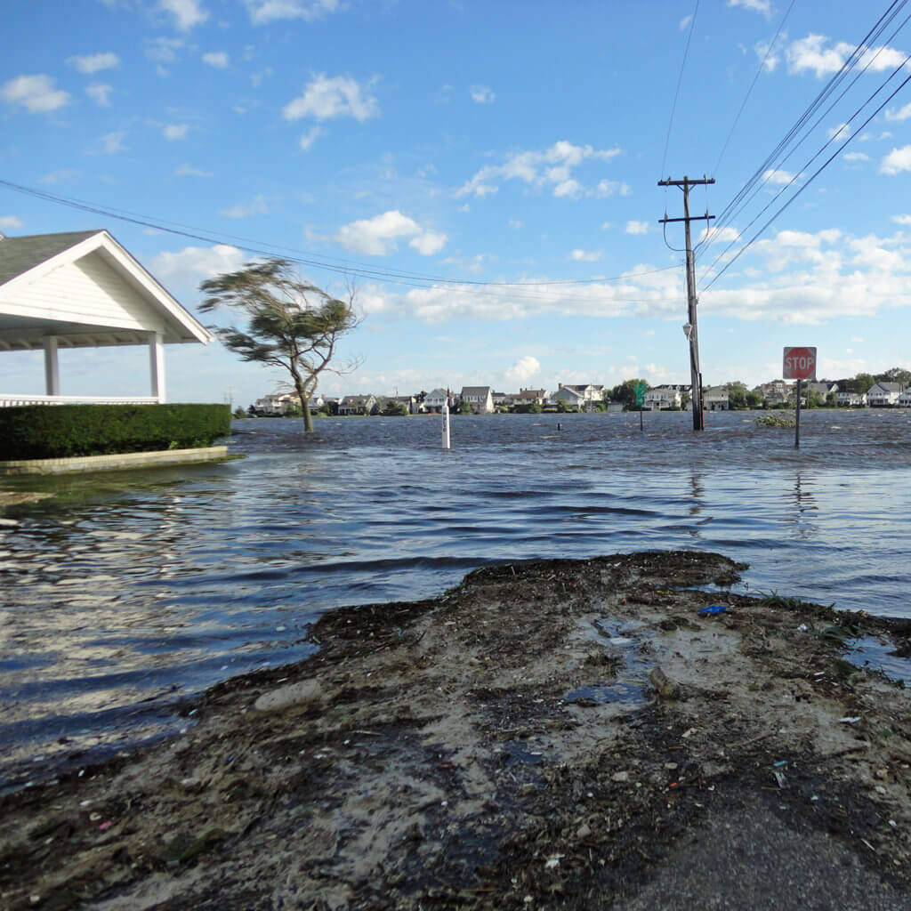 Photo shows stormwater runoff pollution at the Jersey Shore