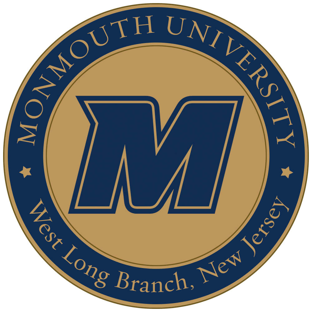 A medal with the Monmouth Spirit logo. Reads "Monmouth University, West Long Branch, New Jersey"