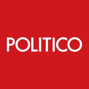 Stylized logo for news and opinion site, Politico