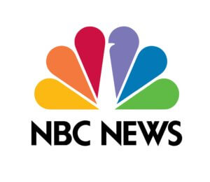 Stylized logo for NBC News with white background