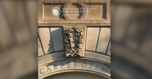 Detail from cover of Monmouth University President's Report for 2023-2024