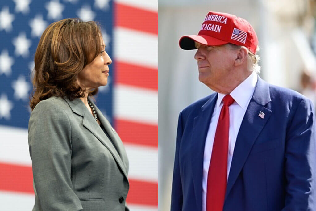 Image of Kamala Harris and image of Donald Trump.