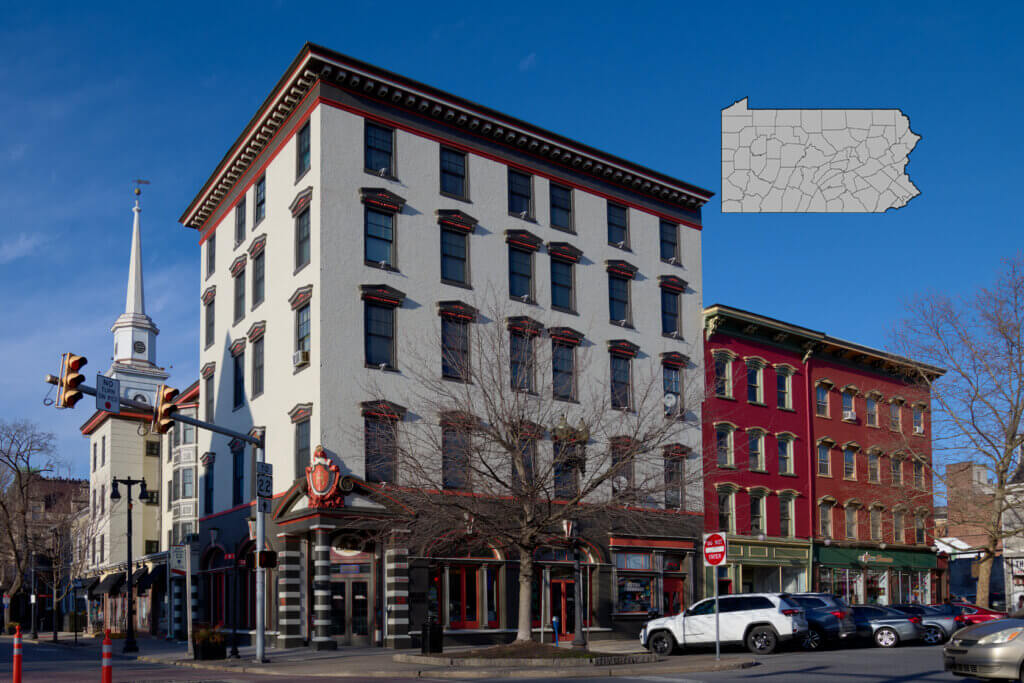 Image of building in downtown Easton Pennsylvania