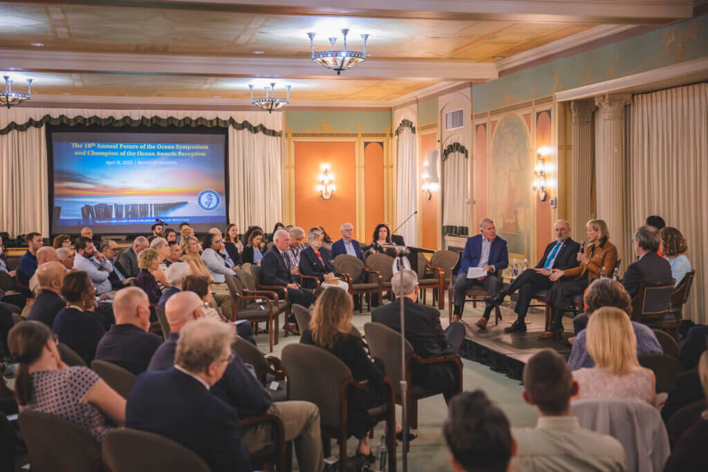 A crowd view of the Future of the Ocean Symposium.