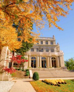 Autumn is calling. 📞🍁Wishing our #HawkFamily a happy first day of fall. 💙 #CampusViews