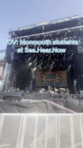 Check out our #Hawks at @seahearnow! Thanks to the Music Department’s partnership with festival promoters, Monmouth students gained hands-on experience at one of the country’s biggest music festivals—right here in Asbury Park! 🎶🌊 

Students work with the LiveNation/C3 team, often leading to future opportunities in the industry. And with performances by Bruce Springsteen, Noah Kahan, 311, and more, this year’s festival was an unforgettable experience! 🌟